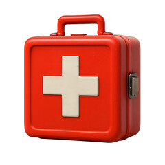 Obraz premium Red Plastic First Aid Kit Box