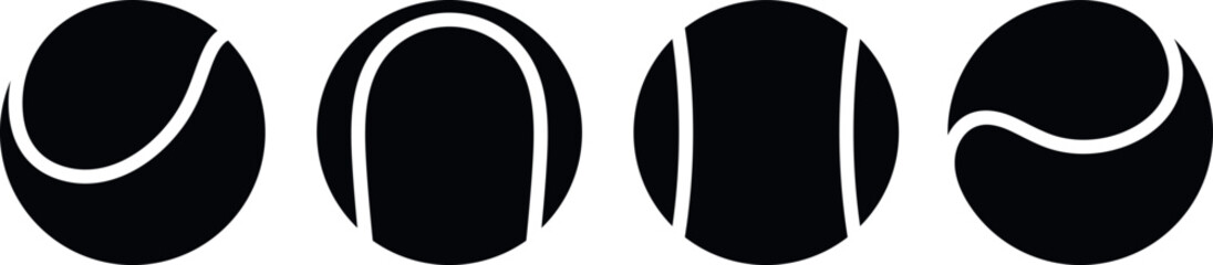 Tennis ball logo. Isolated tennis ball on white background. Ball set