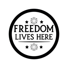 Bold Condensed Type Circle Icon for July 1st Celebration or Independence Day