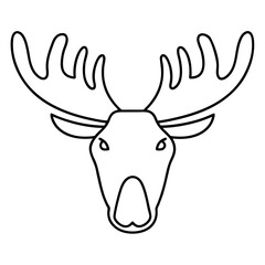 Front Facing Moose Head Icon Symmetrical Wildlife Illustration