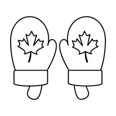 Obraz premium Flat Red Mittens Icon Pair with White Map Design