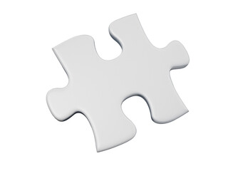 Jigsaw puzzle piece on transparent background. 3D illustration
