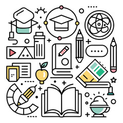 vector set of school icons