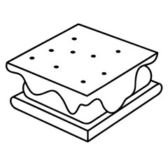 Graham Cracker Icon with Marshmallow