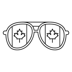 Stylish Sunglasses with Flag Patterned Lenses Vector Graphic