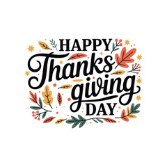 Trendy Thanksgiving Typography T-Shirt Design – Thankful, Grateful, Blessed Quote in Fall Style