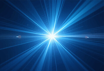 Obraz premium Celestial Burst: Blue Light Rays in Infinite Space