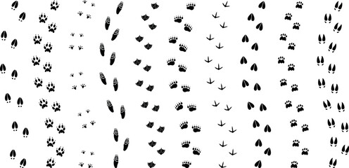 Paw print silhouette. Isolated paw print on white background