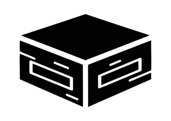 Black silhouette of a storage box