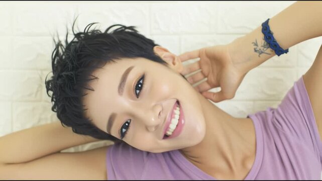 東アジアの女性美を切り取る｜横顔と脇ラインの優美な瞬間　アジアンビューティーの素肌美｜脇が映えるナチュラルポートレート