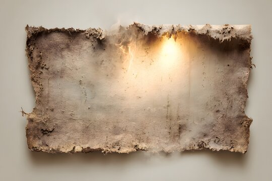 Weathered Parchment Ablaze An Eerie Glow Illuminating the Edges of Time Worn Textures and Fragile Remnants