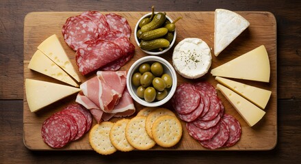 Gourmet Charcuterie Board: Artisanal Cheeses, Salami, and Olives