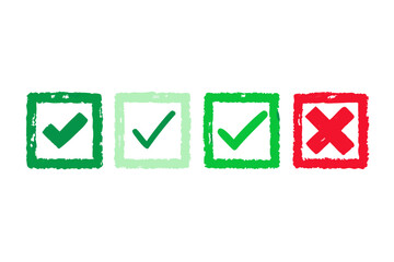 green right and red cross icon