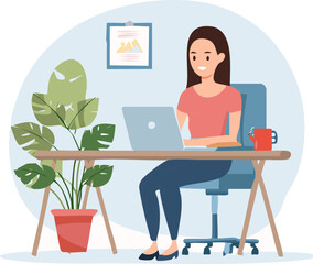 woman working on laptop