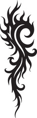 Sharp Tribal Flame Tattoo Element silhouette vector