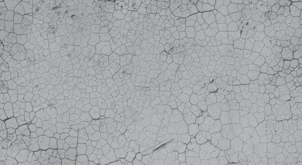 Cracked and aged white painted grunge wall texture with a rough stone surface