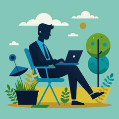 businessman working on laptop