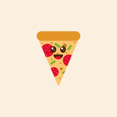 Pizza Food cute cartoon vector hand drawn