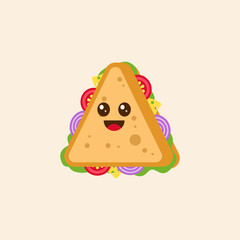Sandwiches cute cartoon vector hand drawn