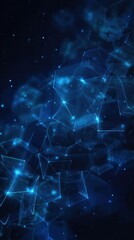 Fototapeta premium Vibrant photo of blue geometric shape abstract technology background.