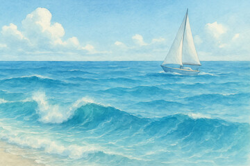 Obraz premium The yacht and the sea