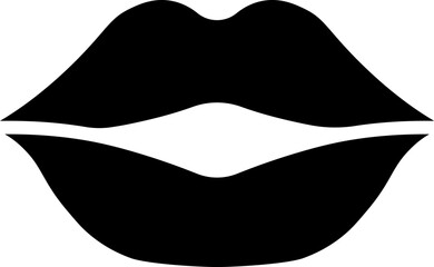 Woman lips icon in flat style.
