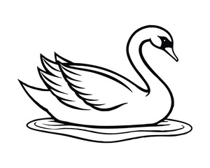 Naklejka premium Elegant swan illustration isolated on white background