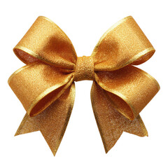 A sparkly golden bow tie on transparent background