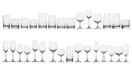 Varied glass collection against dark background