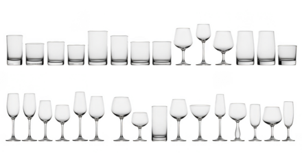 Varied glass collection against dark background