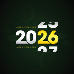 Minimalist Elegant Happy New Year 2026 Greeting Design with Gold, Luxury Theme 2026 Loading Greeting Card, Gold New Year Countdown Poster