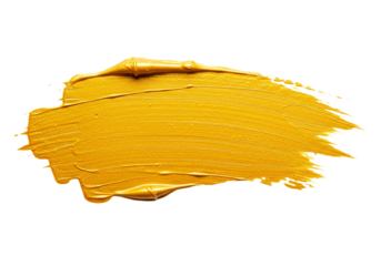 bold yellow paint smear with textured brushstroke for design use

