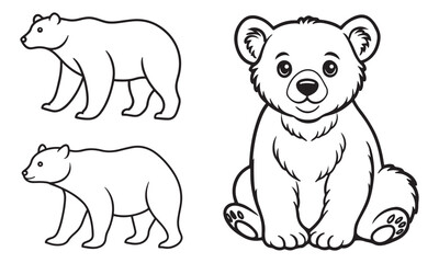 Obraz premium A drawing of a Bear line art illustration 