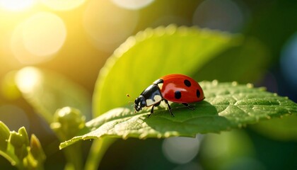Ladybug on a Leaf: A Springtime Delight