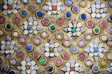 Colorful Decorative Patterns with Flowers and Circular Shapes