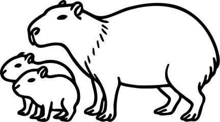 capybara vector illustration, isolated on white