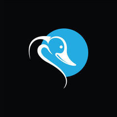 Abstract Swan or Duck Silhouette Icon