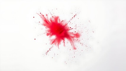 A festive explosion of red powder in mid-air against a clean white background.