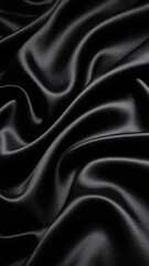 Obraz premium Smooth Black Silk Fabric with Elegant Drapery