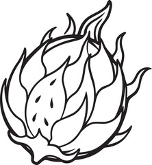 a dragon fruit item with a piece missing vector illustration
