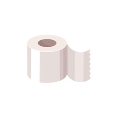 Isometric Roll of Toilet Paper Isolated on White Background for Hygiene Concept