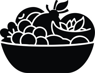 A bowl full of fresh and healthy fruits isolated on white background