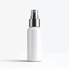 White Spray Bottle with Silver Nozzle for Cosmetic or Medical Use