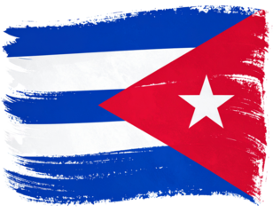 Cuban Flag in Vintage Grunge Brush Style, Distressed Artistic Look, Isolated.