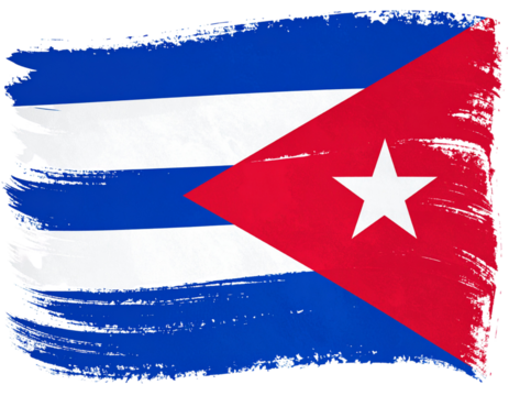 Cuban Flag in Vintage Grunge Brush Style, Distressed Artistic Look, Isolated.
