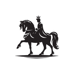 Naklejka premium Prince with horse Vector (4).eps