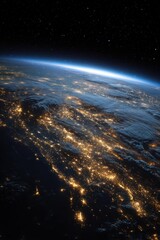 Obraz premium Global perspective of illuminated cities and atmosphere at night