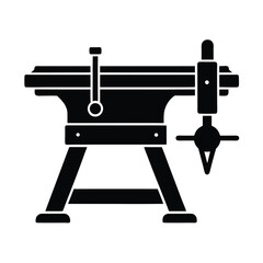 : Carpenter Bench Machine Silhouette  for Woodworking or Drafting