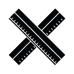  Crossed Rulers Silhouette for Woodworking or Drafting