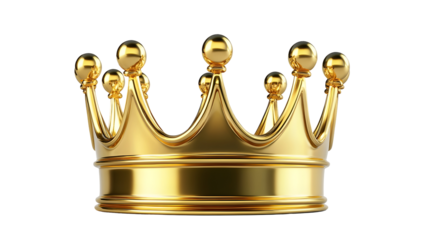 Gold crown with ornate design on black background